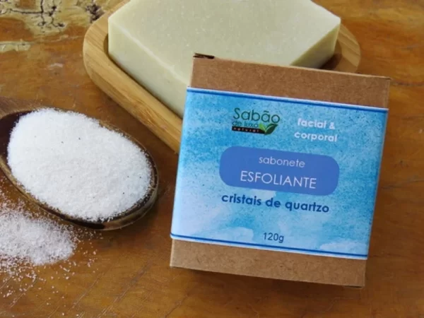 Sabonete Natural e Vegano Esfoliante Cristais de Quartzo – 120g