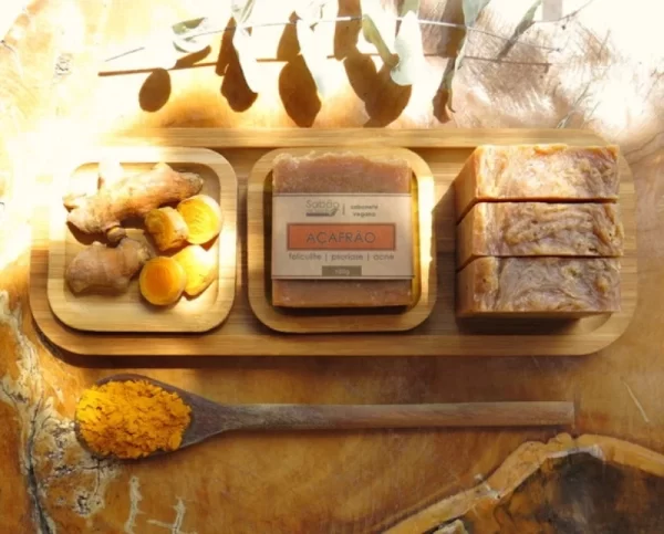 Sabonete Natural Vegano de Açafrão – 100g - Image 4