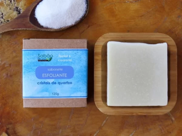 Sabonete Natural e Vegano Esfoliante Cristais de Quartzo – 120g - Image 2